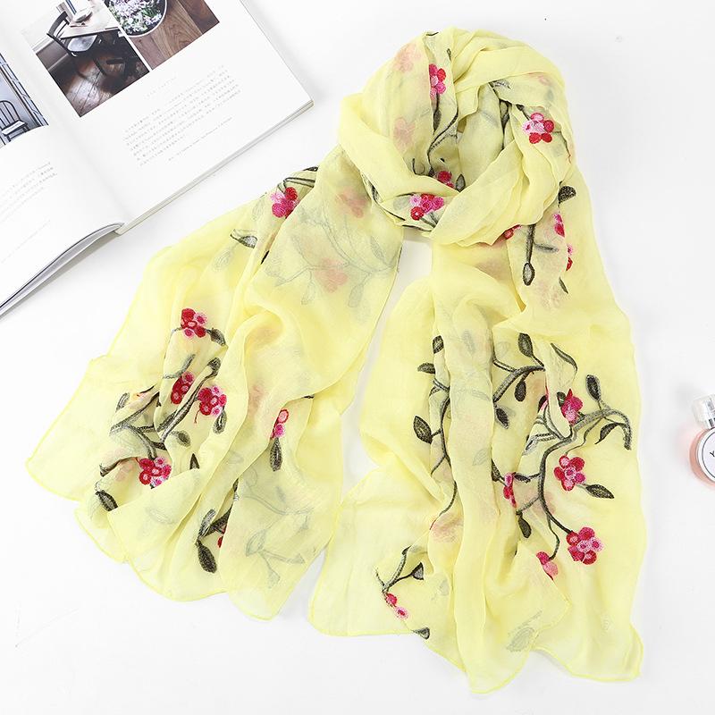 LUMAYA LM1132 Chiffon Flower Embroidered Scarf