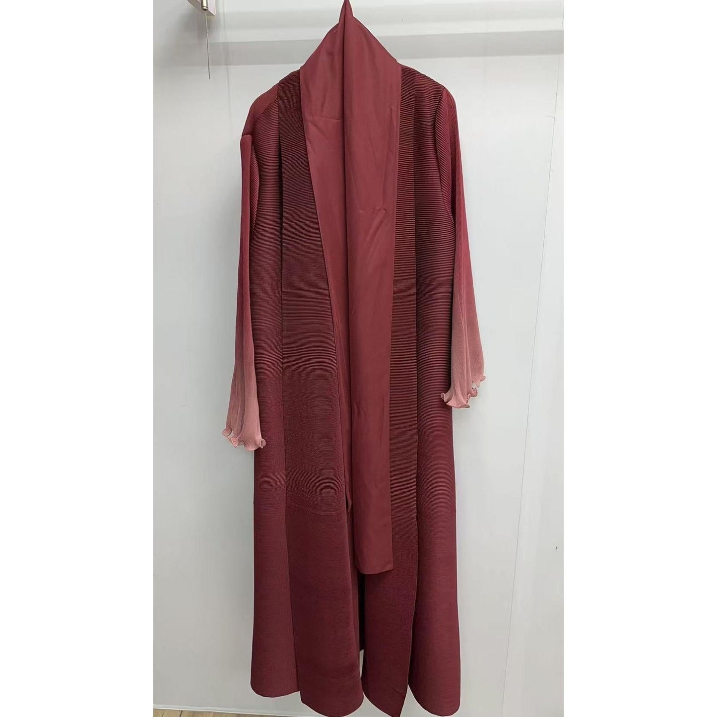 LUMAYASASERIES LUMAYA6721 Olive Ombre  Green Abaya with Gradient Cuffs