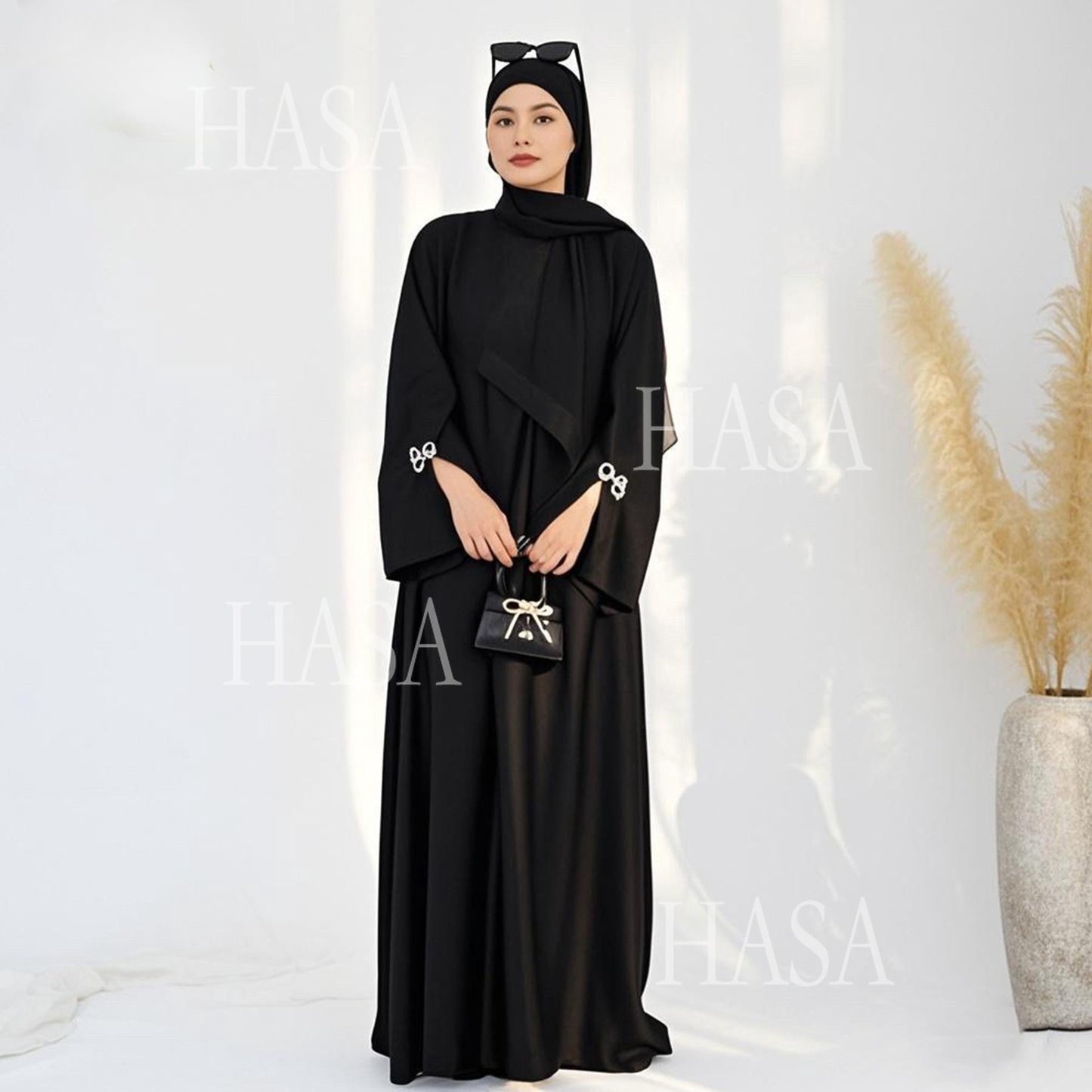 LUMAYA5867 Bow-knot Cuff Long Skirt | Elegant and Radiant