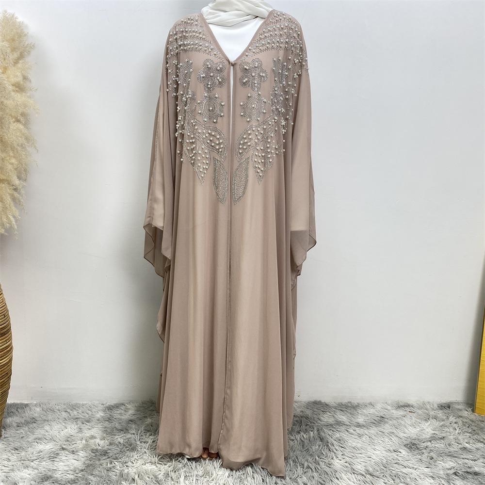 LUMAYA LUMAYA1085 Muslim Rhinestone Cardigan Dress