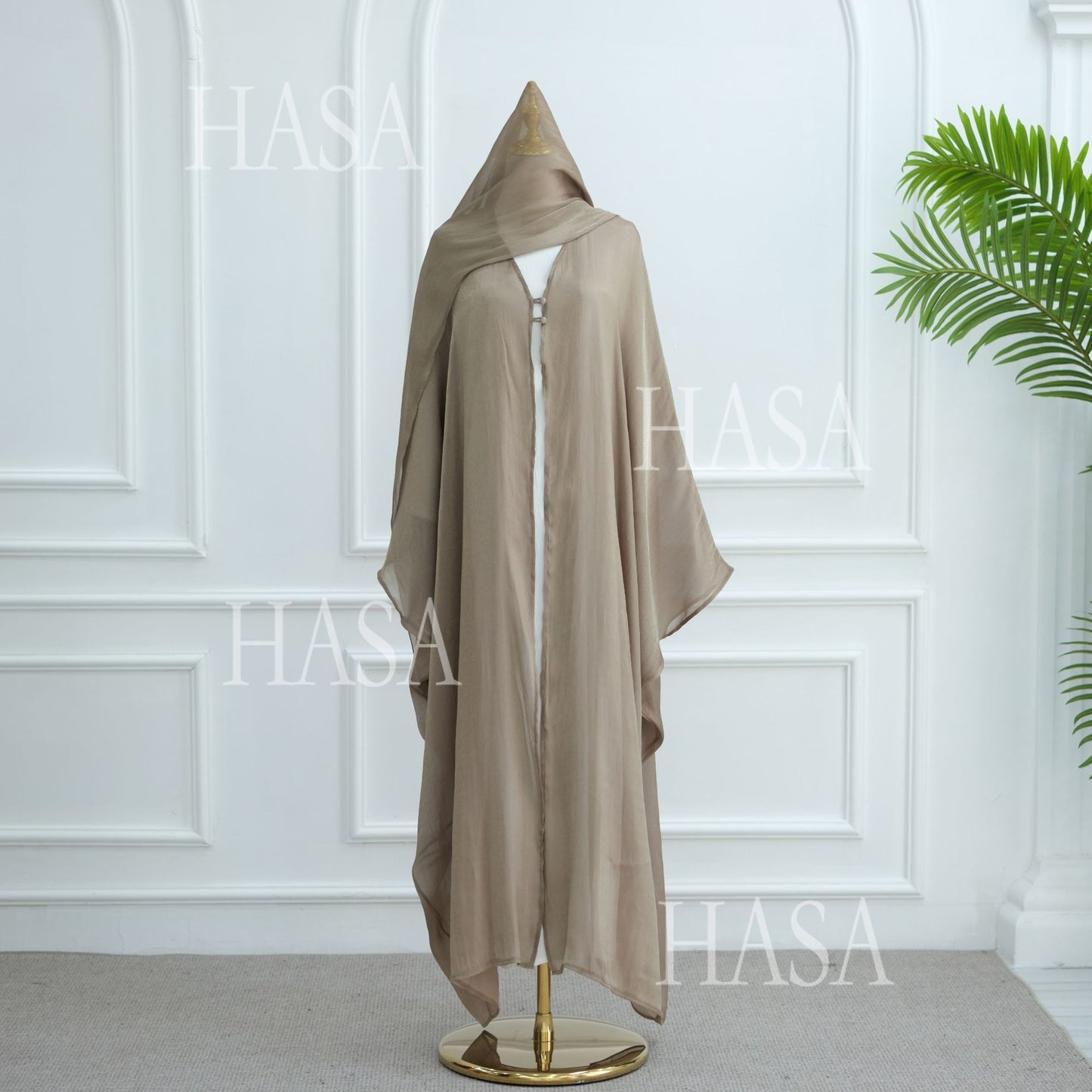 LUMAYA6534 Elegant Island Wrinkle Texture Solid Color Cardigan Robe