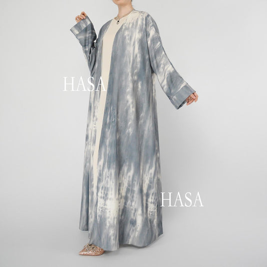 LUMAYA6322 Elegant Lightweight Printed Long Cardigan(Abaya Size 52-54)