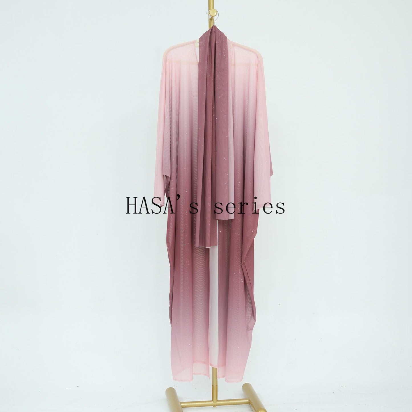 LUMAYA4839 Gradient Sequined Long Cardigan