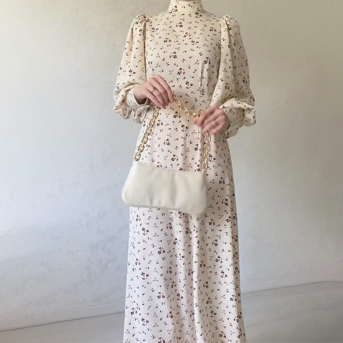 LUMAYA LUMAYA1027 Lace Up Floral Dress Long Skirt