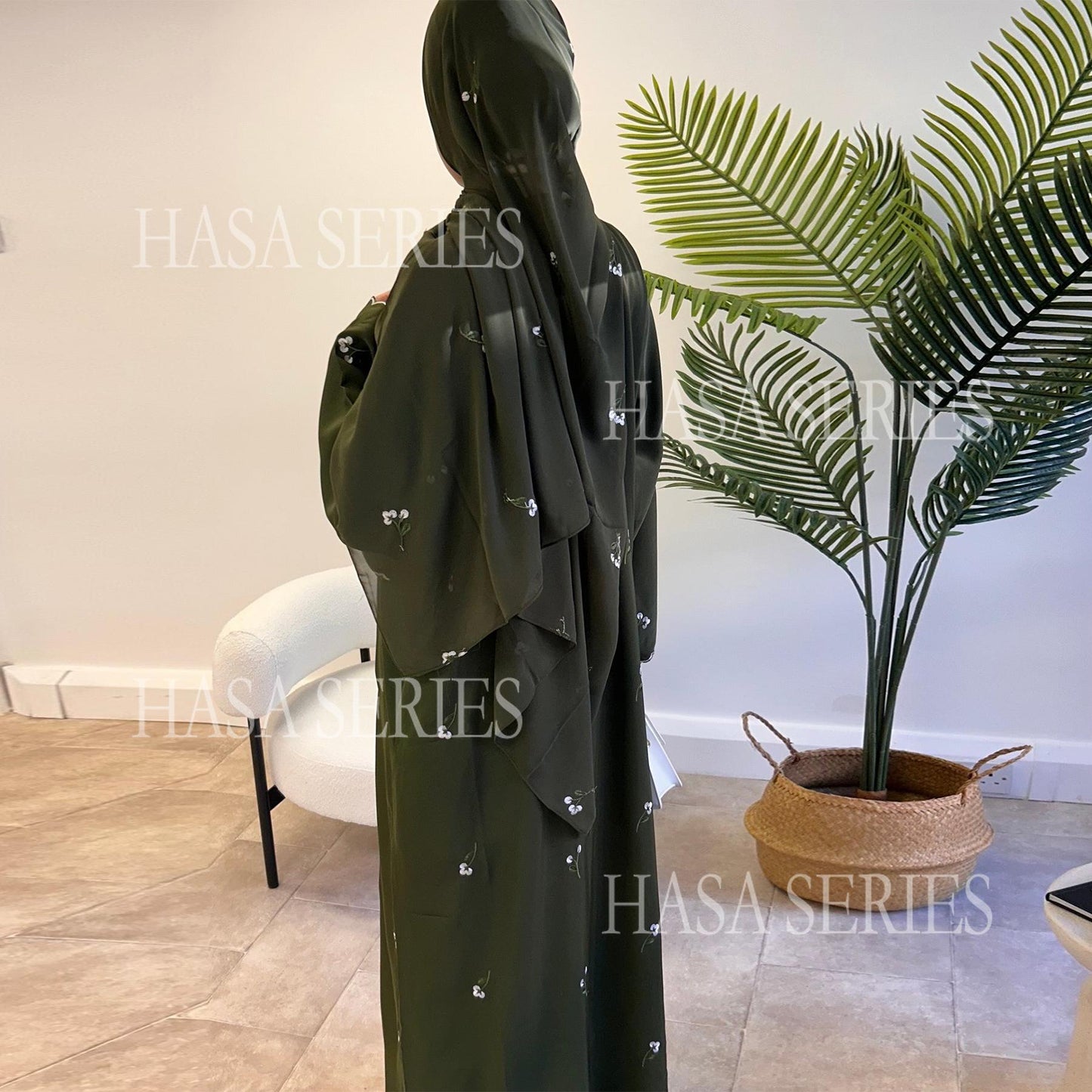 LUMAYASASERIES LUMAYA6682 Embroidered Floral Pattern Long Cardigan
