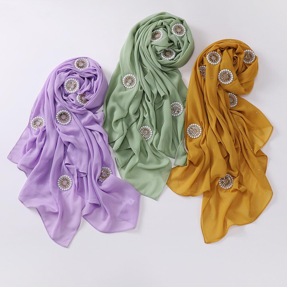 LUMAYA LM1126 Pearl Chiffon Baotou Scarf