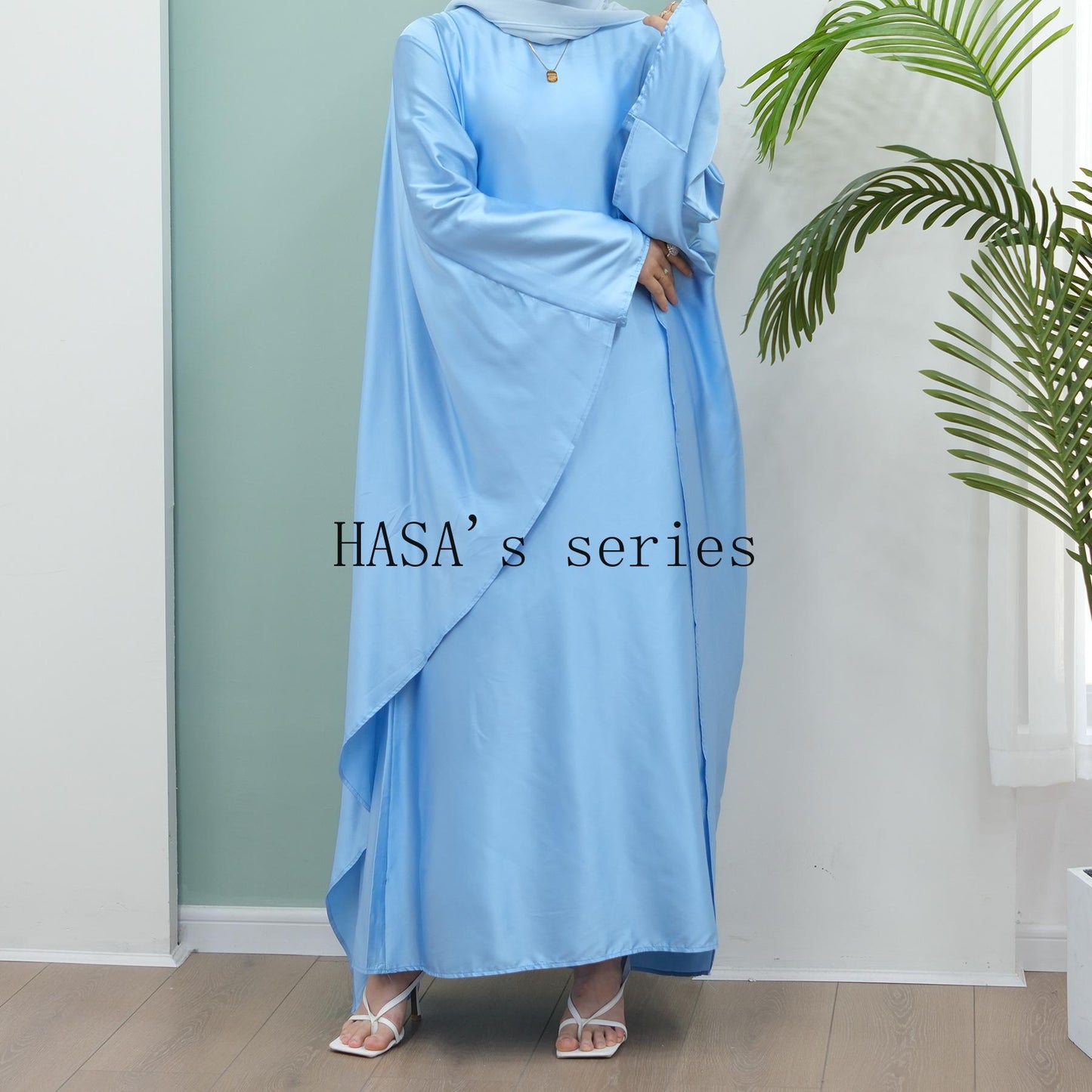 LUMAYA4835 High-density Stretch Satin Long Dress, Simple, Elegant, and Comfortable To Wear.