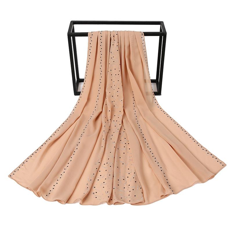 LUMAYA LM1127 Pearl Chiffon Rhinestone Headscarf