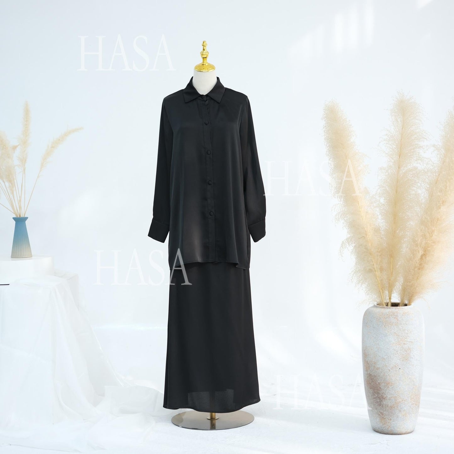 LUMAYA5874 Gentle Lace-up Two-piece Suit, Simple Texture, First Choice for Daily Wear abaya girl