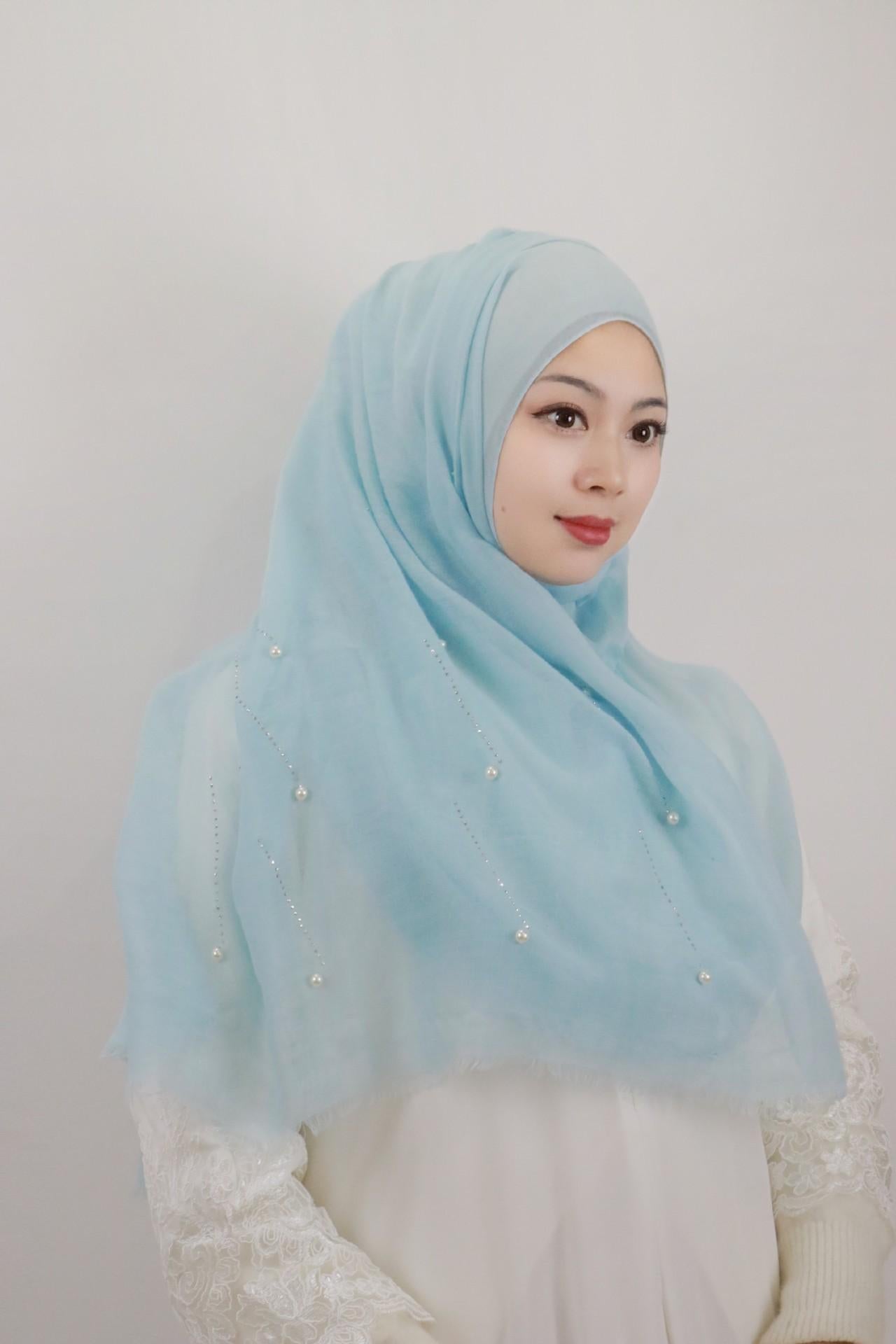 LUMAYA LM1106 Solid Color Scarf Long Beaded SLMwl Headband
