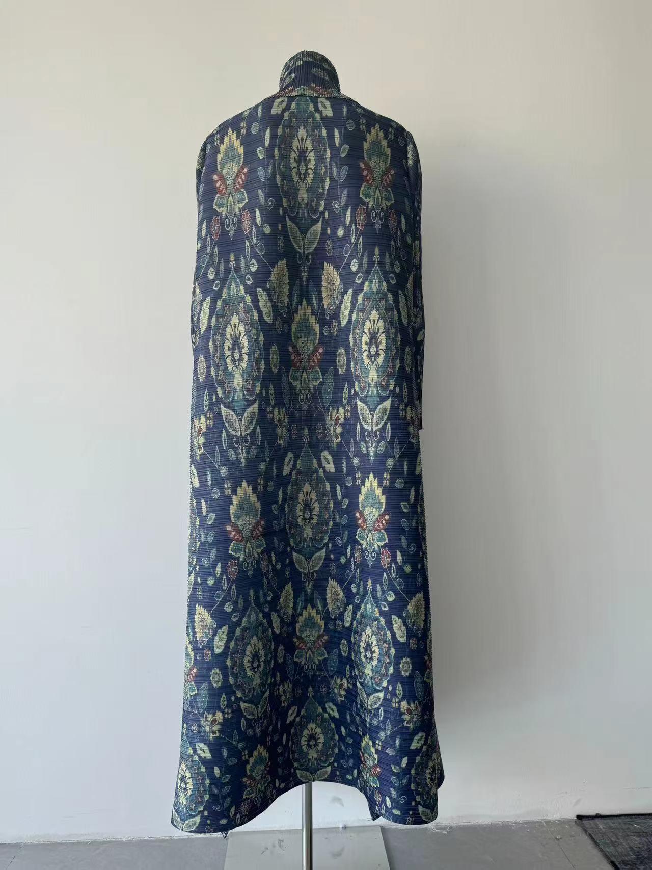 LUMAYA6708 Botanical Elegance , Teal Floral Kimono-Style Abaya