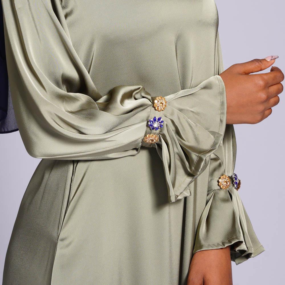 LUMAYA LUMAYA0436 Diamond Buckle Long Solid Loose Dress