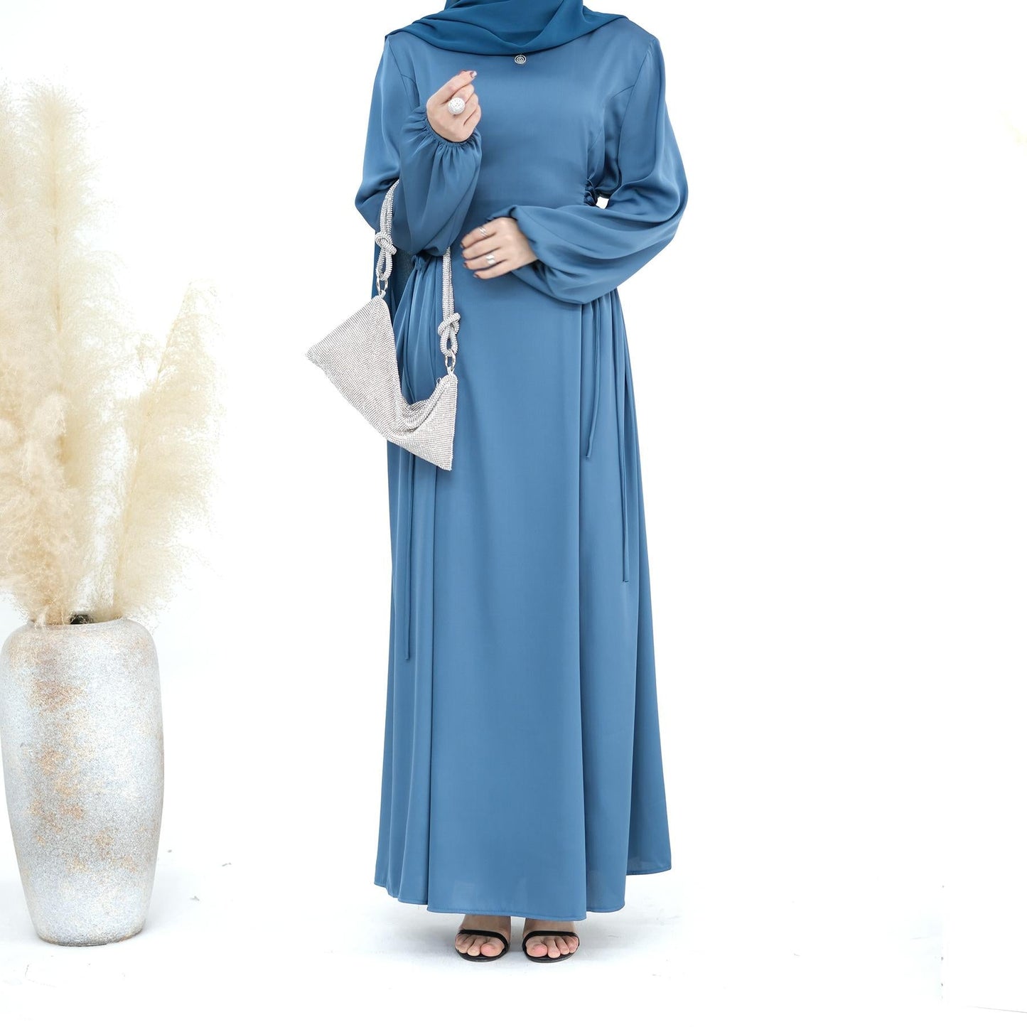 LUMAYA LUMAYA0991 Solid Color High-necked Slim Elegant Dress