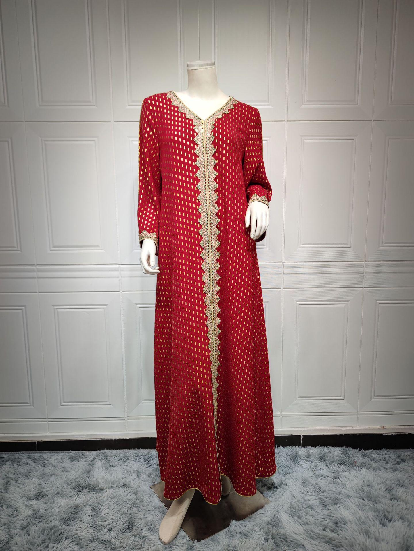LUMAYA0442 Middle East Women's Clothing New Bronzing Muslim Dubai Robe