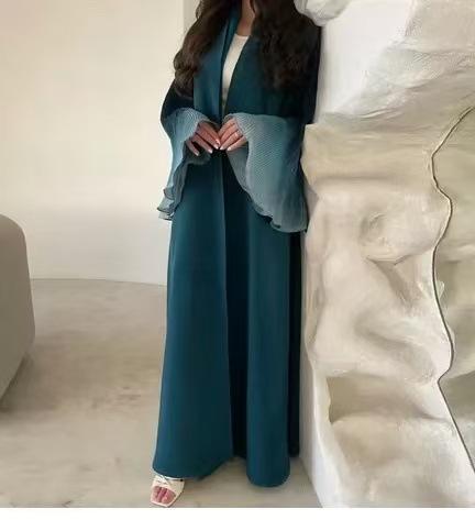 LUMAYASASERIES LUMAYA6721 Olive Ombre  Green Abaya with Gradient Cuffs