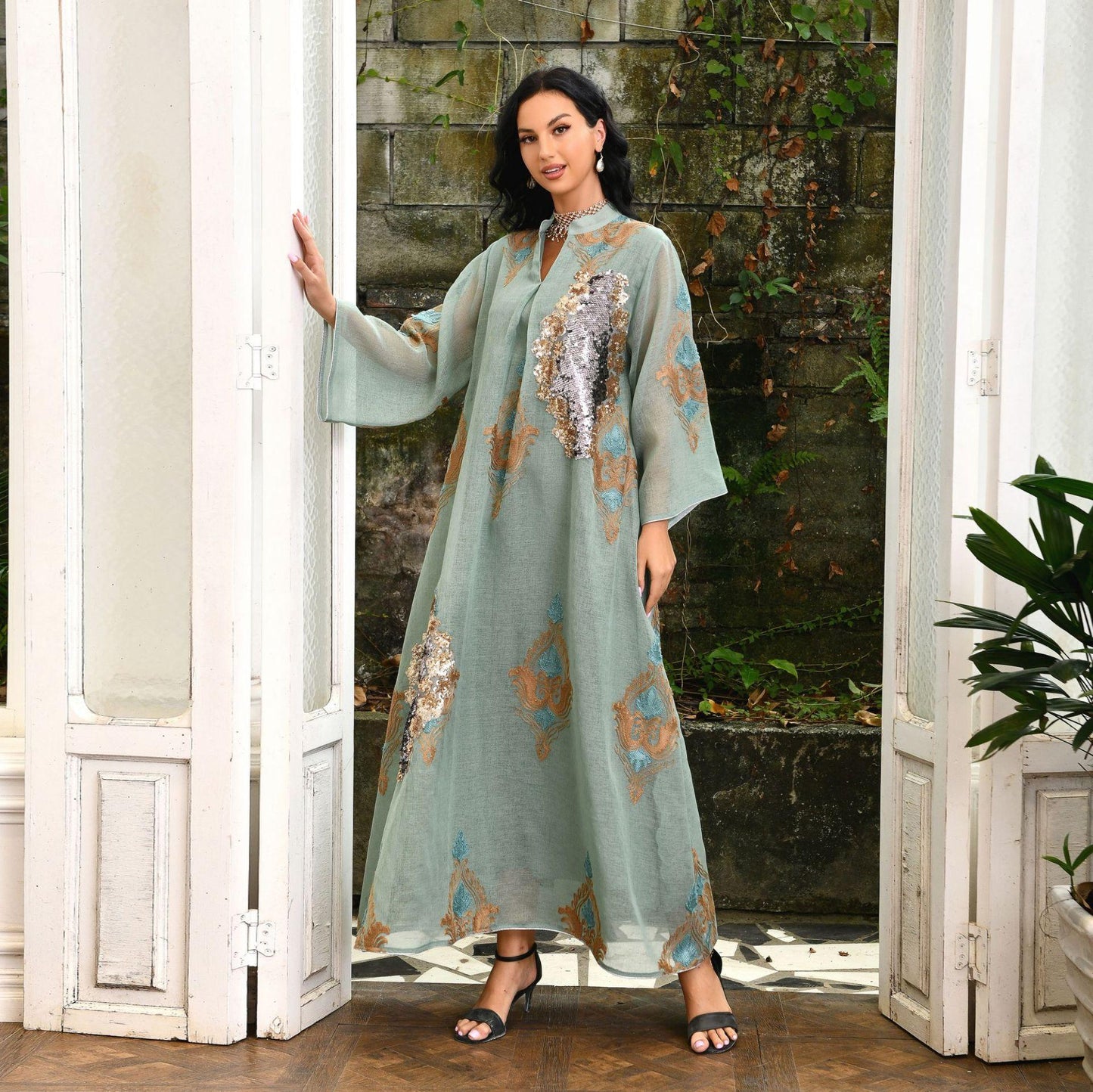 LUMAYA LUMAYA0443 Muslim Embroidered Dress