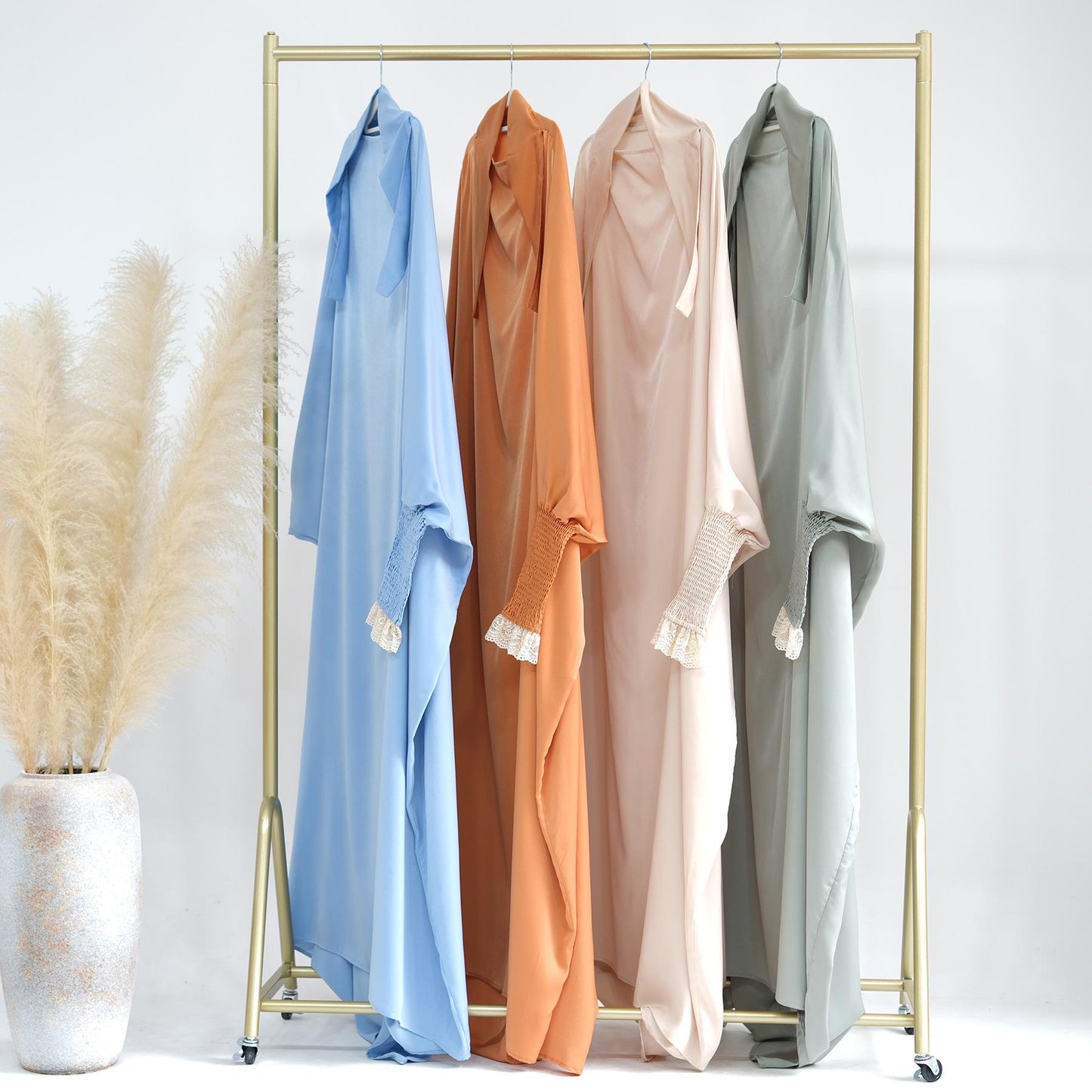 LUMAYA LUMAYA0721 Solid Color Robe Dress with A Large Swing