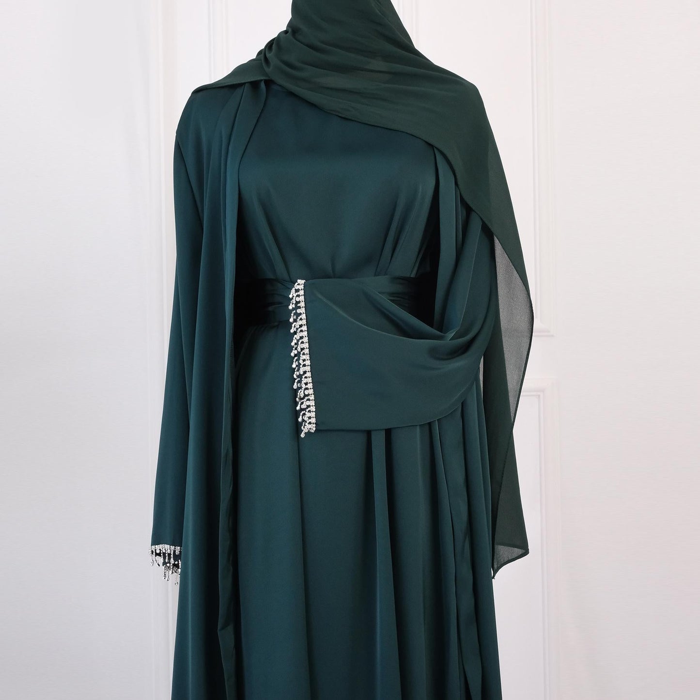 LUMAYA LUMAYA1047 1pcs Solid Color Beaded Cardigan Robe