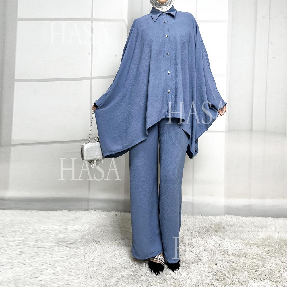 LUMAYA5855 High-end Crepe Linen Two-piece Suit (headscarf Not Included), Stylish and Simple, Showing Elegance