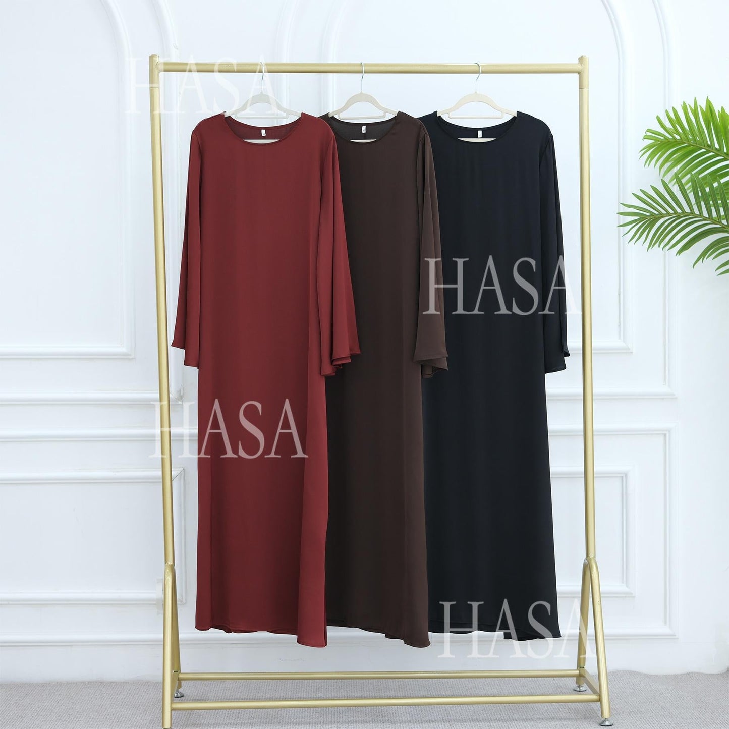 LUMAYA6491 Elegant Bell Sleeve Maxi Dress