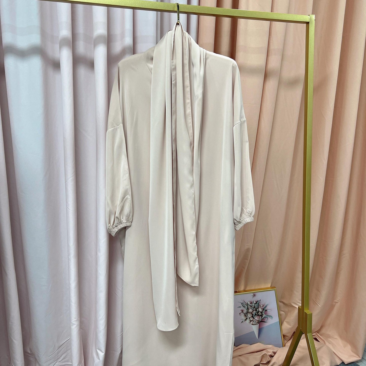 New Middle East Dubai Turkish Robe Dress with Hijab hoody abaya