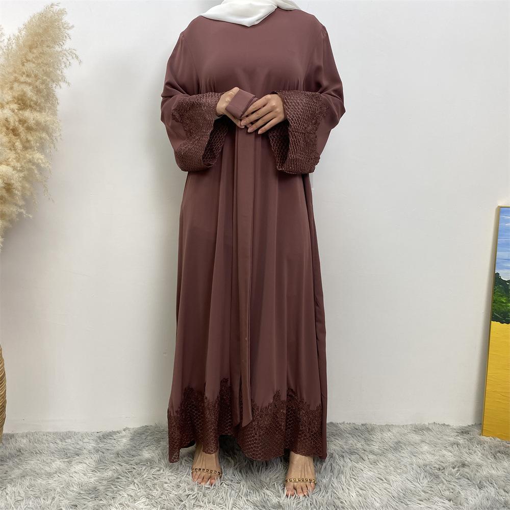 LUMAYA LUMAYA1084 Muslim Fashion Lace Robe Dress