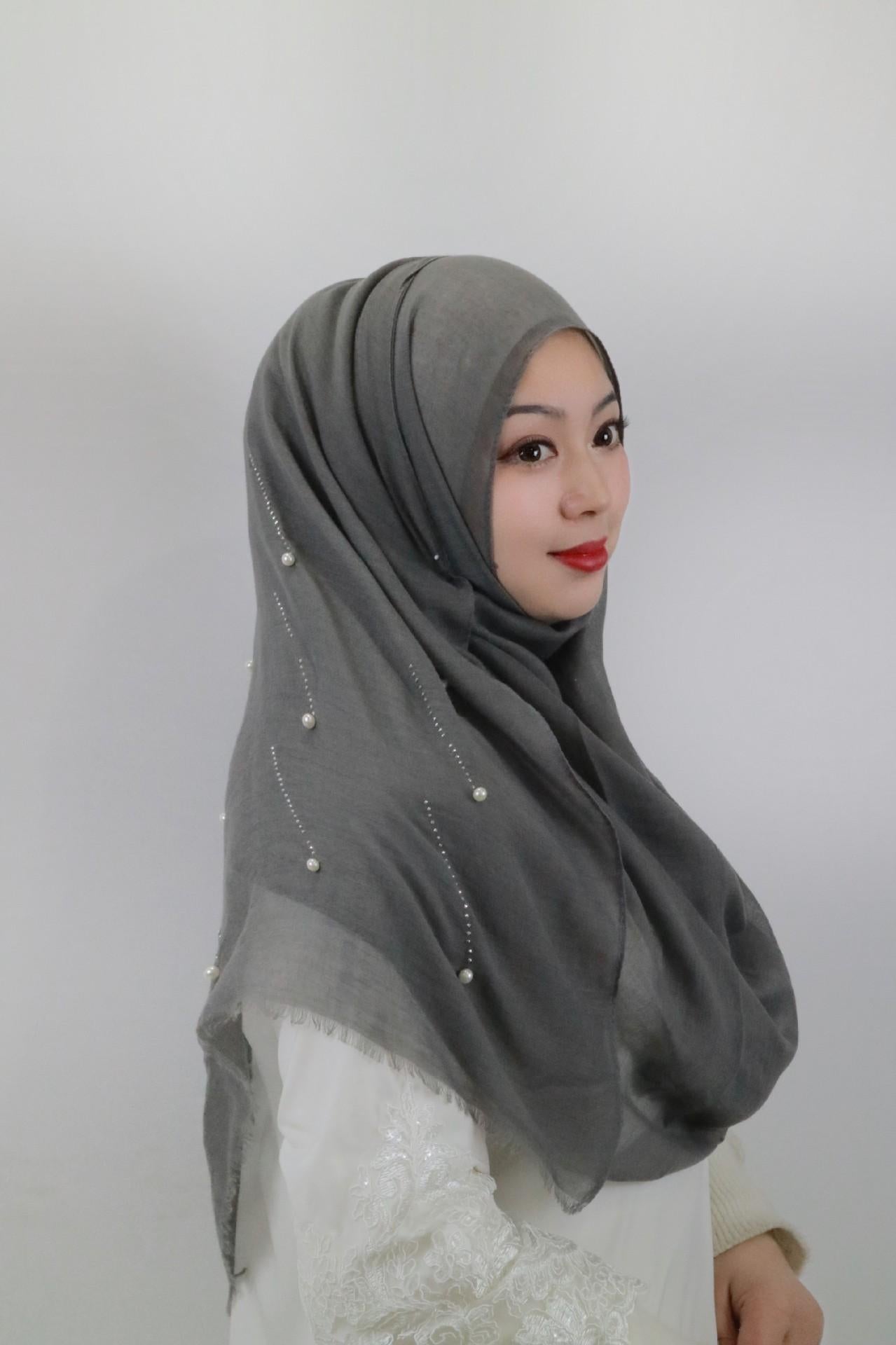 LUMAYA LM1106 Solid Color Scarf Long Beaded SLMwl Headband