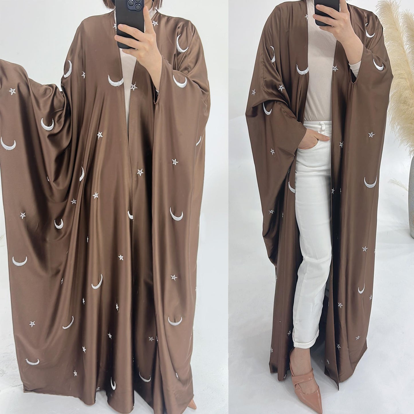 LUMAYA LM1171 Moon Embroidered Robe Kaftan Abaya