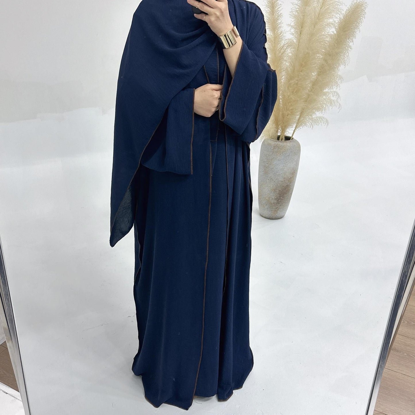 LUMAYA LM1182 3pcs Set Crepe Inner Dress and Cardigan and Hijab