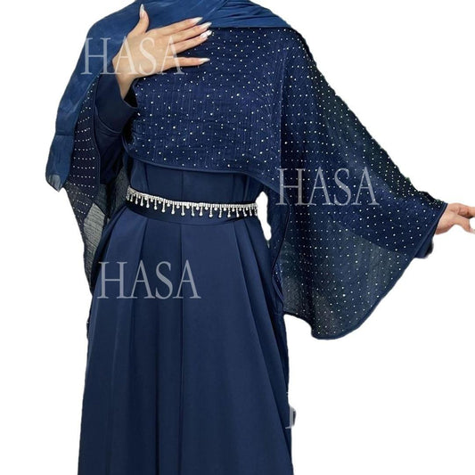 LMSA's Series LM6573 Abaya Elegant Cape-style Long Dress