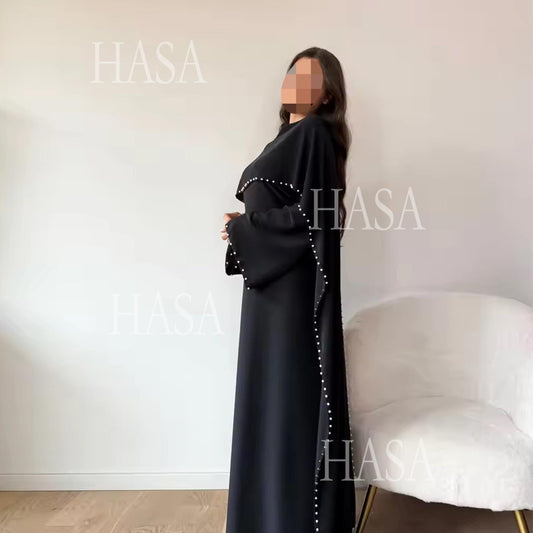 LUMAYA6697 Robe Decorated with Pearls and Beads.