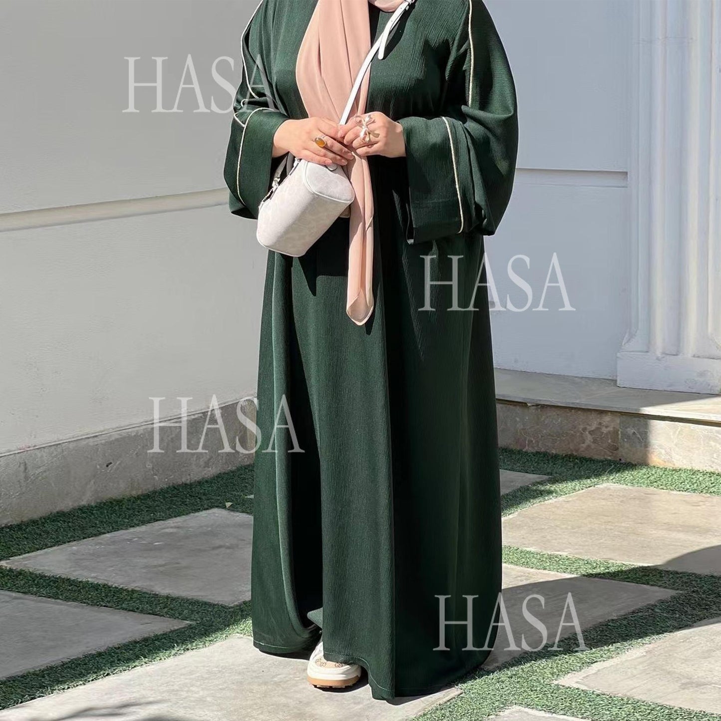 LUMAYA5876 Robe with Detailed Design and Gentle Texture for Daily Light Wear abayas