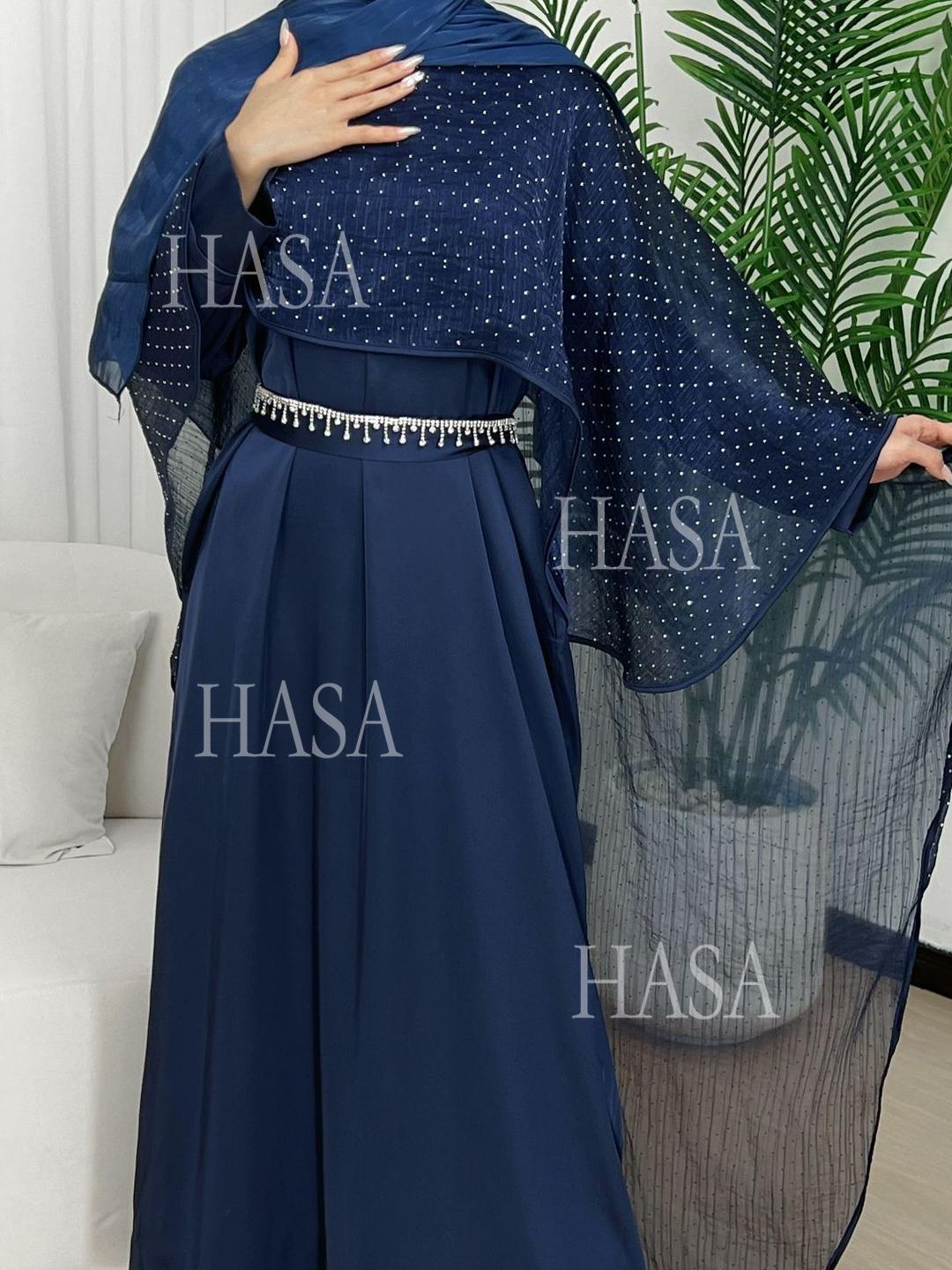 LMSA's Series LM6573 Abaya Elegant Cape-style Long Dress