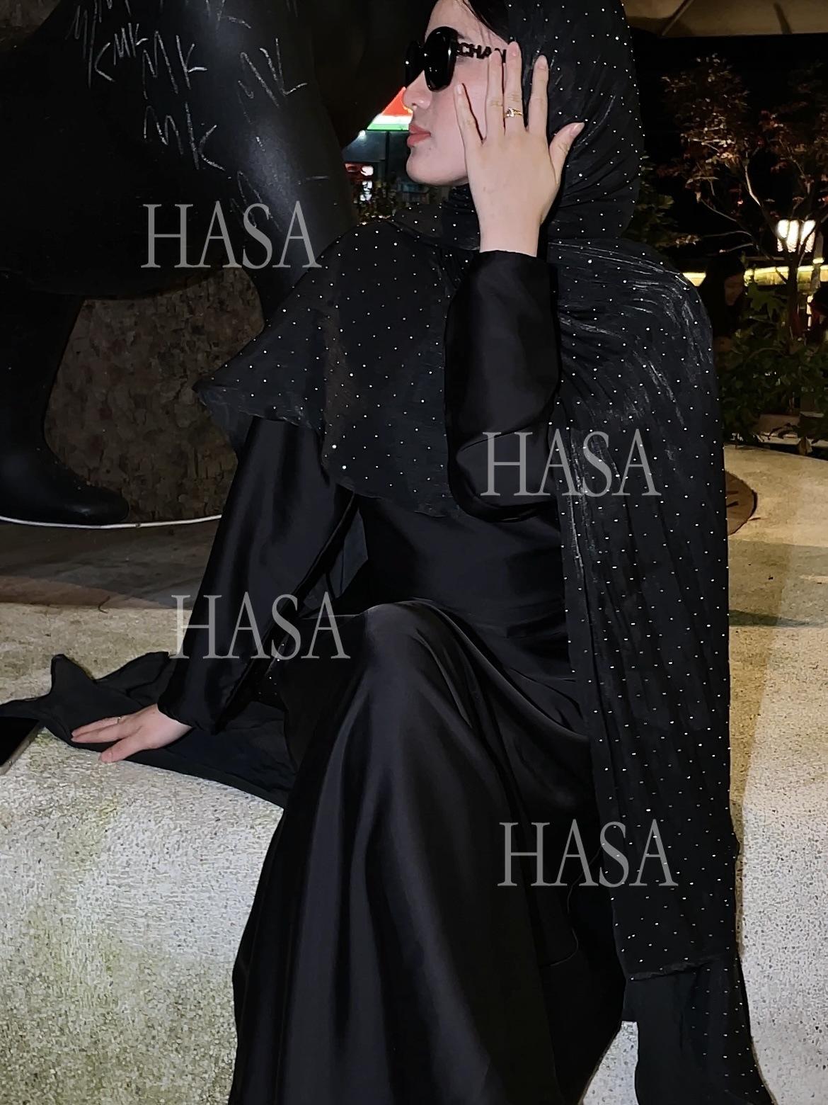 LUMAYA6477 Shiny robe two-piece set with rhinestone sLUMAYAwl decoration