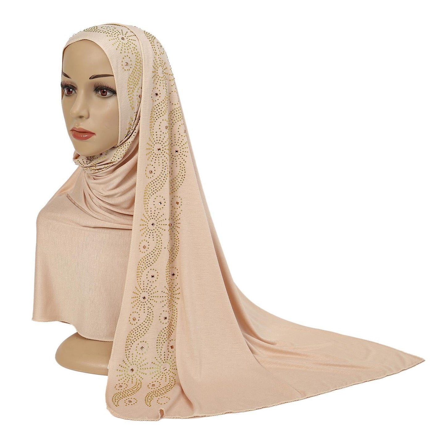 LUMAYA LM1145 Solid Color Rhinestone Headscarf