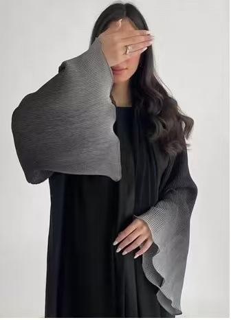 LUMAYASASERIES LUMAYA6721 Olive Ombre  Green Abaya with Gradient Cuffs