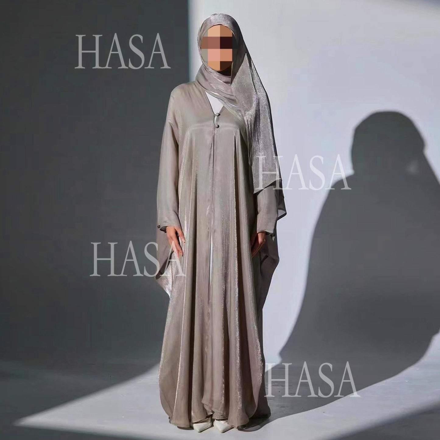 LUMAYA6534 Elegant Island Wrinkle Texture Solid Color Cardigan Robe