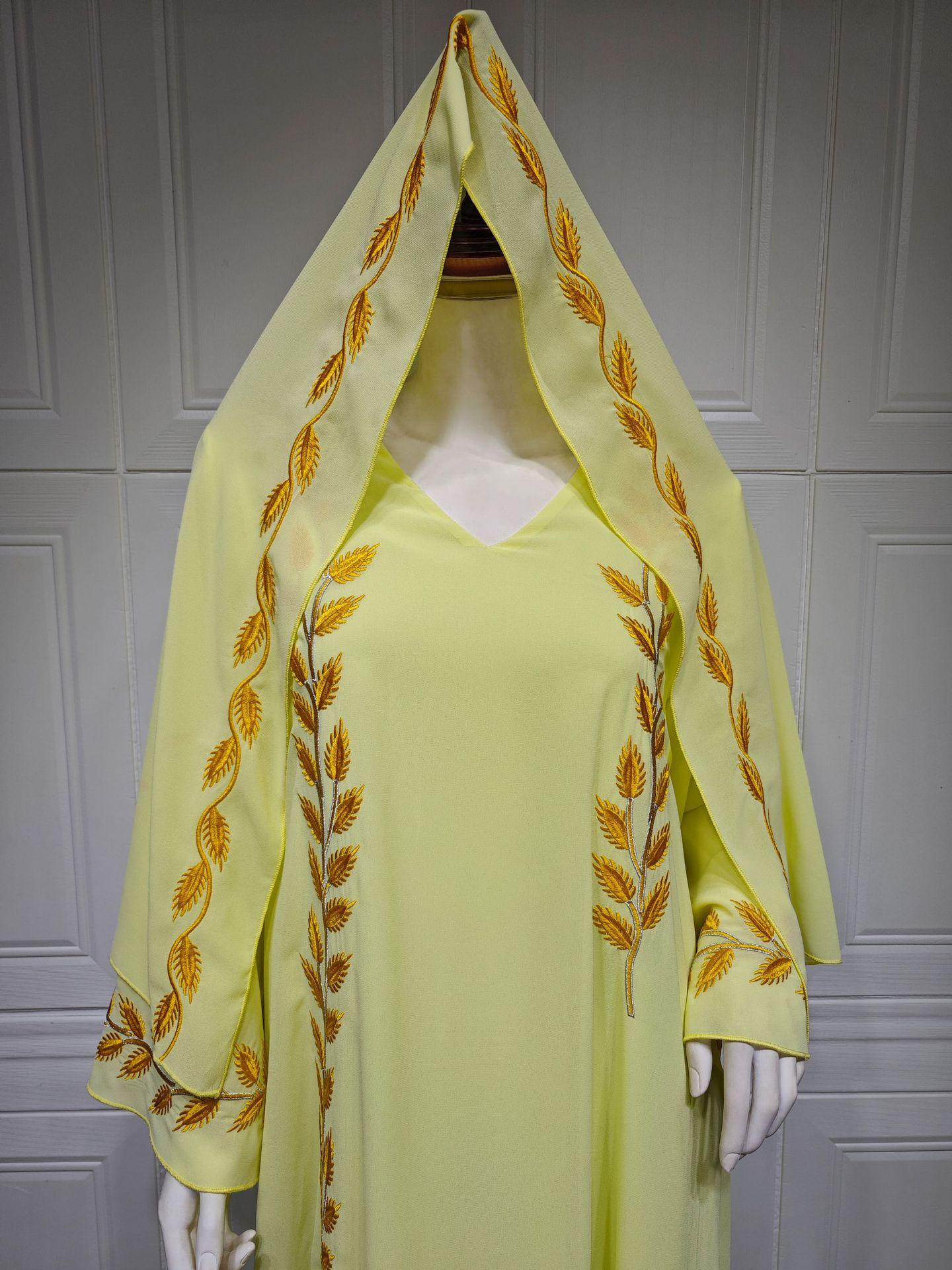 LUMAYA LUMAYA1050 2pcs Chiffon Long Muslim Dress with Hijab