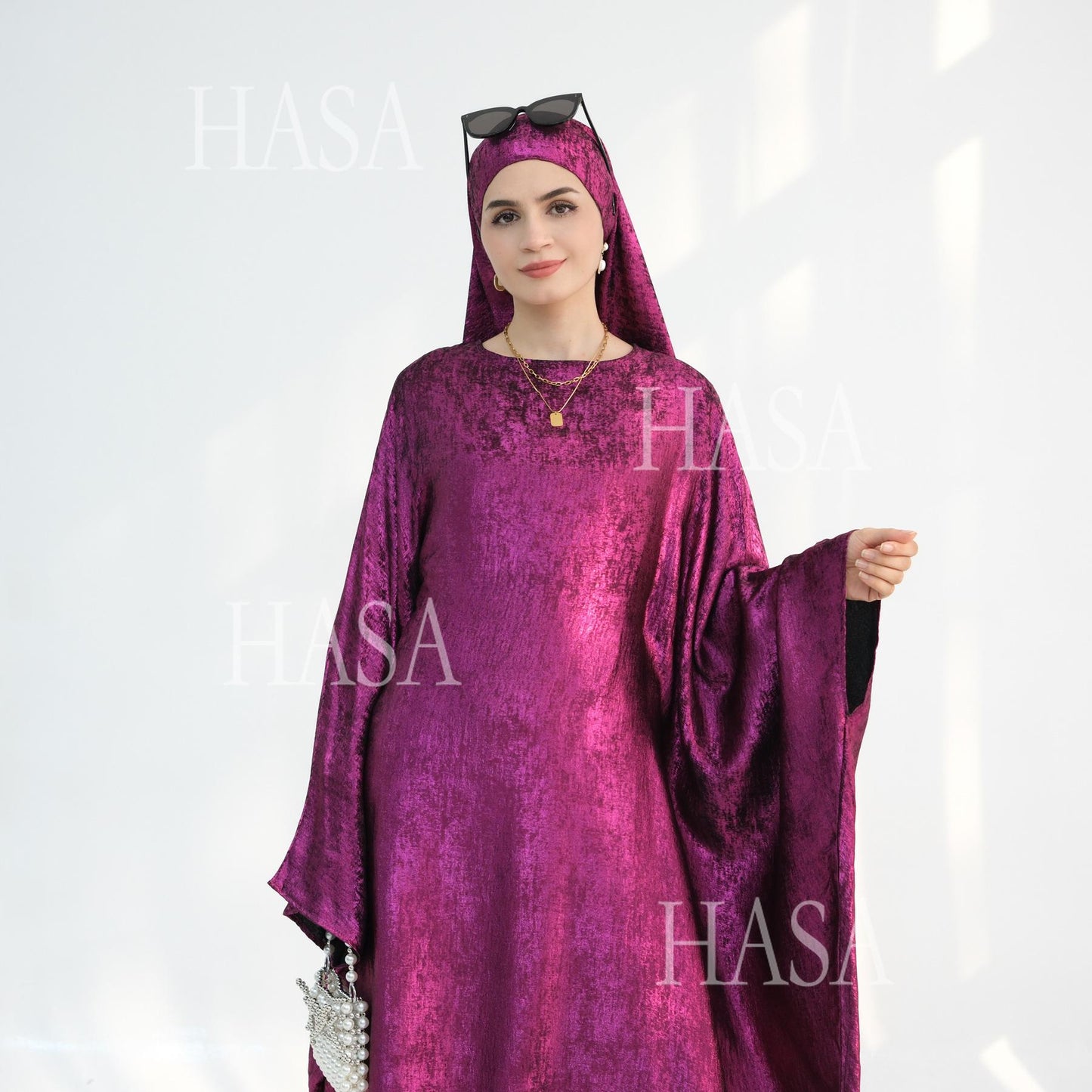 LUMAYA5879 Light-sensing Two-piece Dress | with Headscarf Design, The Overall Matching Is More Worry-free