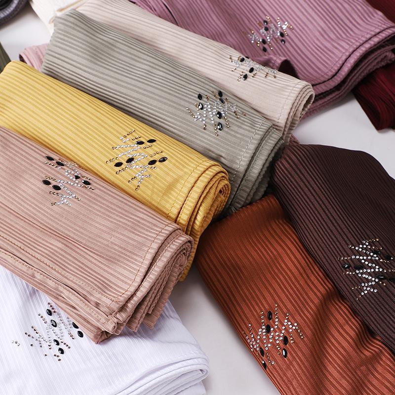 LUMAYA LM1133 New Striped Hot Drilling Headscarf