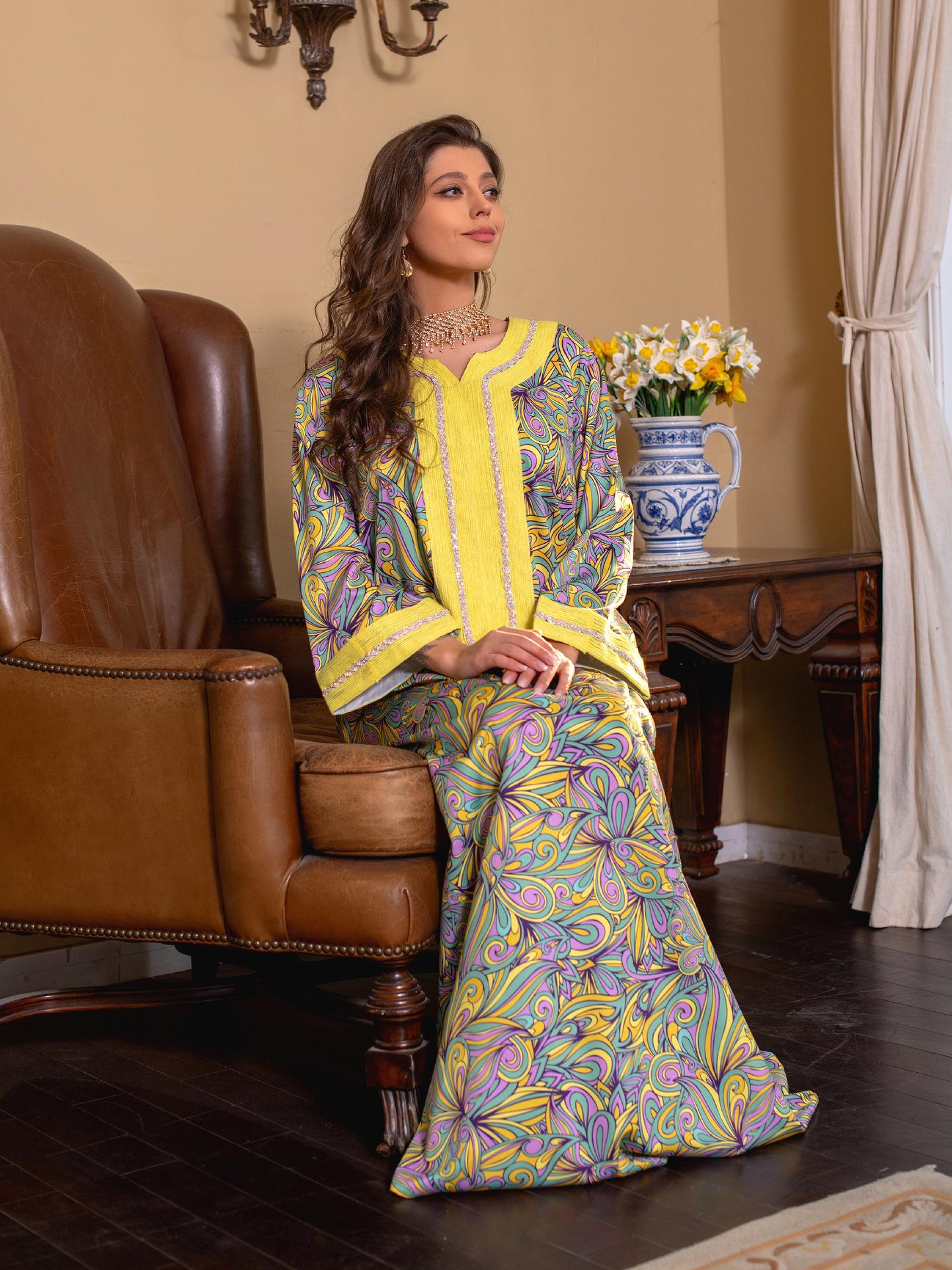 LUMAYA LUMAYA1074 Muslim Embroidered Hot Diamond Dress