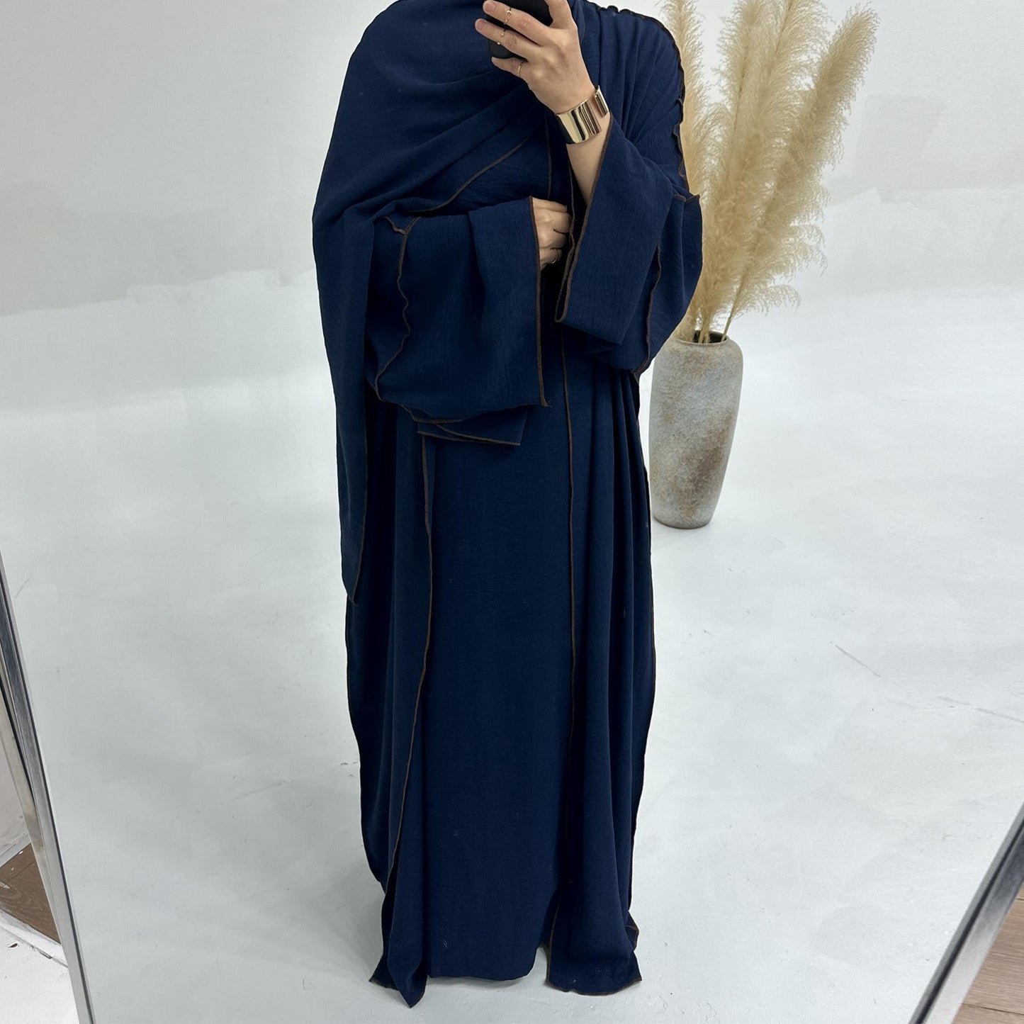 LUMAYA LM1182 3pcs Set Crepe Inner Dress and Cardigan and Hijab