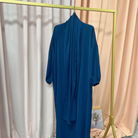 New Middle East Dubai Turkish Robe Dress with Hijab hoody abaya