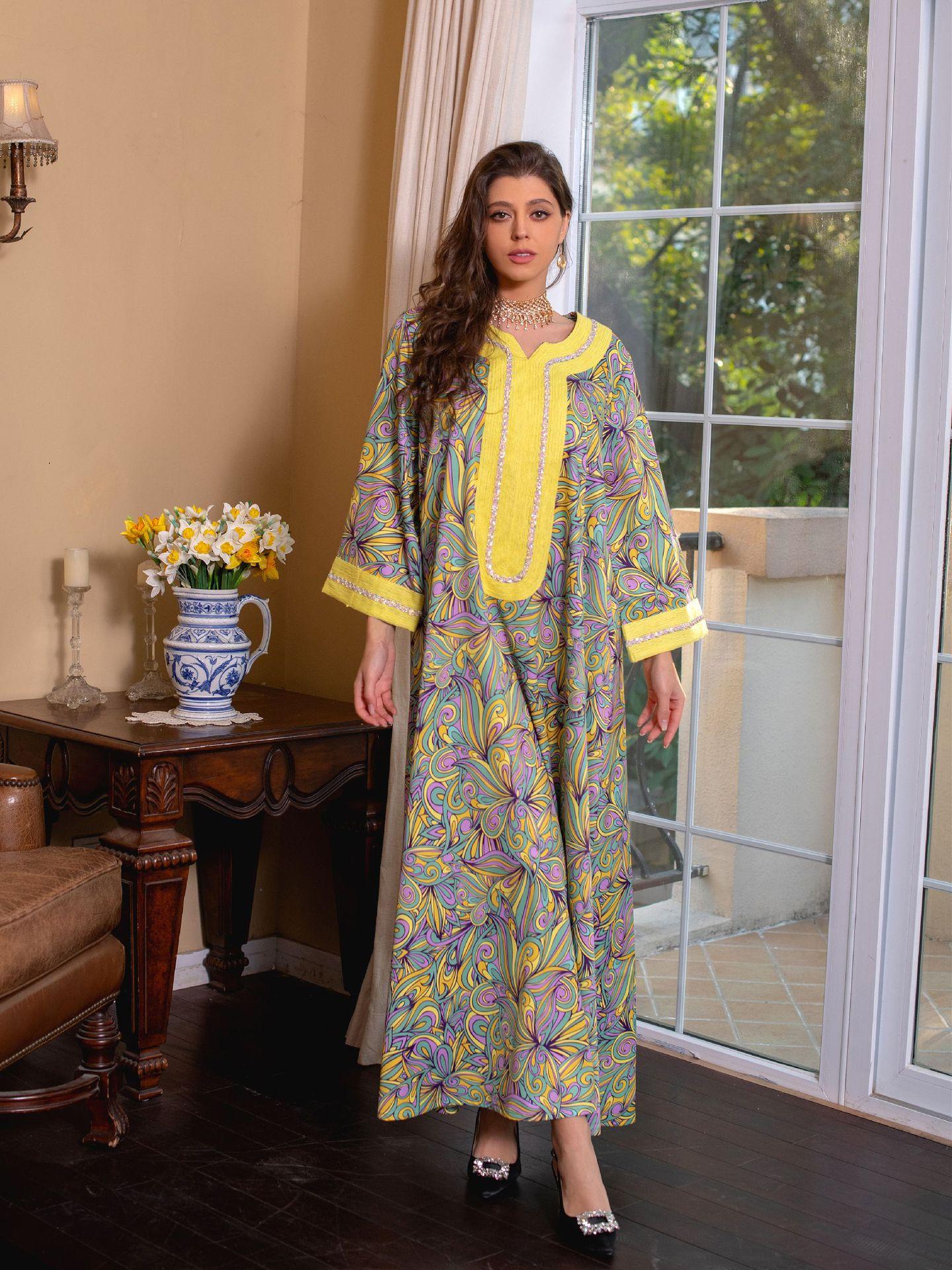 LUMAYA LUMAYA1074 Muslim Embroidered Hot Diamond Dress