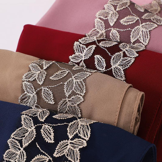LUMAYA LM1130 Pearl Chiffon Lace Headscarf