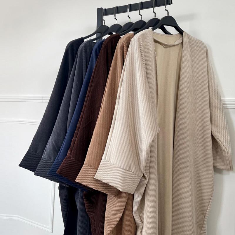 LUMAYA LUMAYA0566 Autumn/Winter Corduroy Cardigan Coat