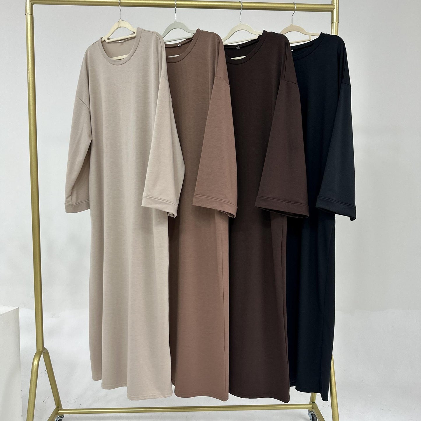 LUMAYA LUMAYA1089 Solid Color Hoodie Dress