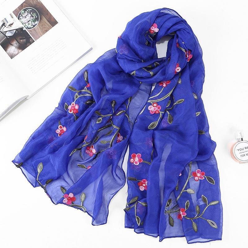 LUMAYA LM1132 Chiffon Flower Embroidered Scarf