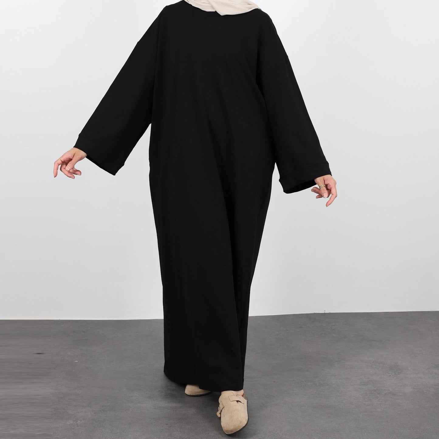LUMAYA LUMAYA1089 Solid Color Hoodie Dress