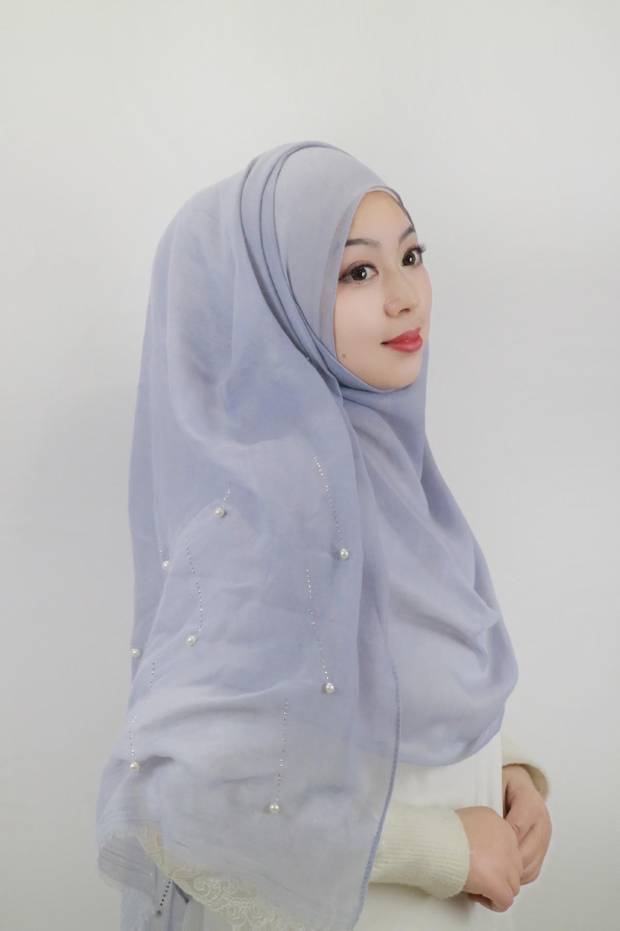 LUMAYA LM1106 Solid Color Scarf Long Beaded SLMwl Headband